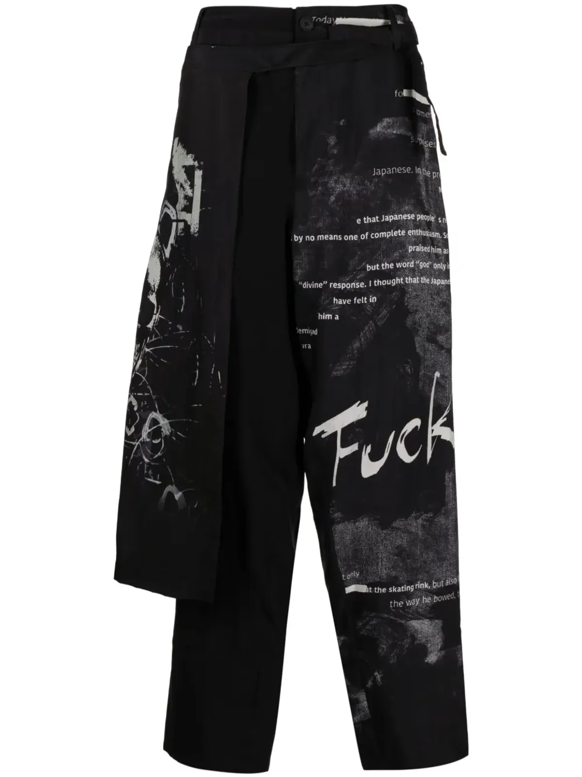 Yohji Yamamoto オーバーラッピングパネル・ストレートパンツ - 画像1