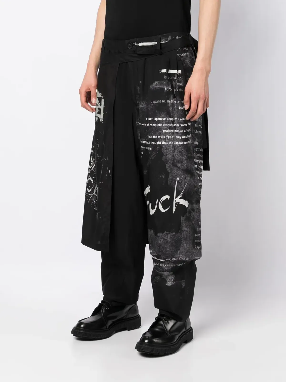 Yohji Yamamoto オーバーラッピングパネル・ストレートパンツ - 画像3