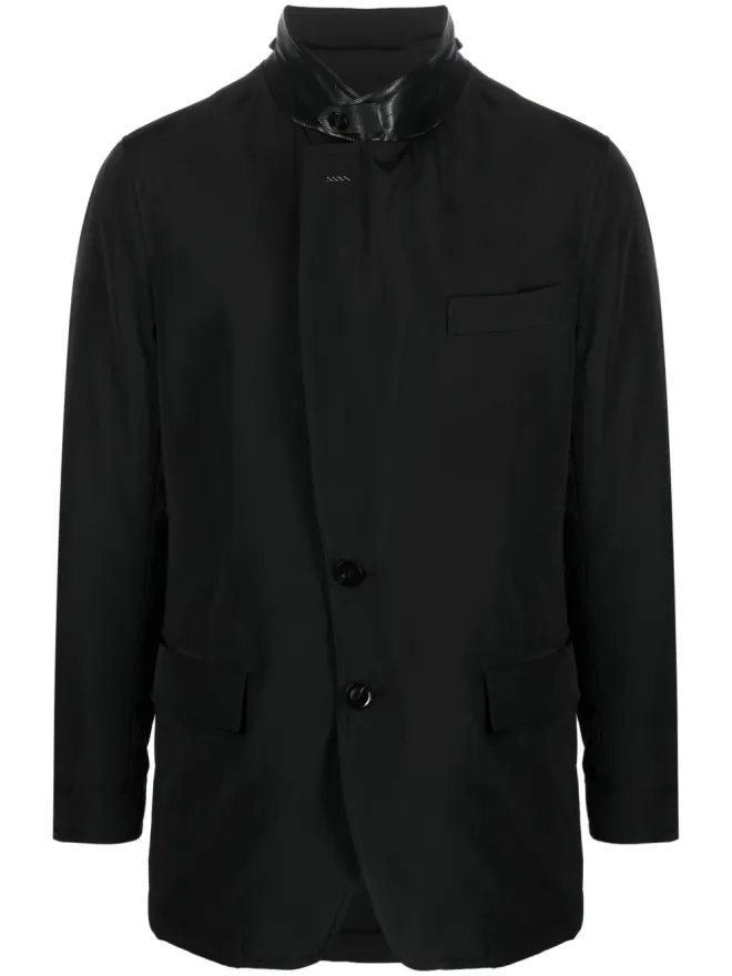 TOM FORD TOM FORD レザー・トリム シングルブレスト ブレザーの商品画像