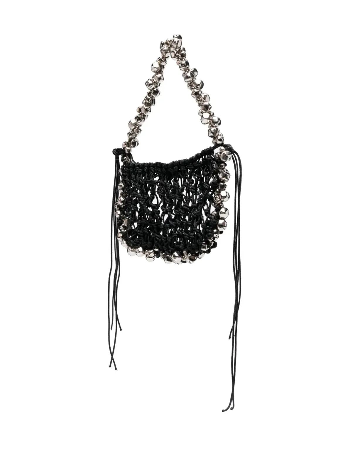 Niccolò Pasqualetti bell-detail woven tote bag - Black - 画像3