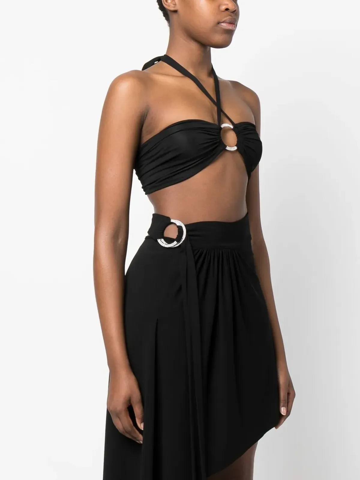 Alexandre Vauthier エンブリッシュド・リング ホルターネック・クロップトップ - 画像3