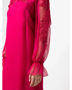 Alberta Ferretti ピンクの長袖シルクミニドレス - サムネイル5