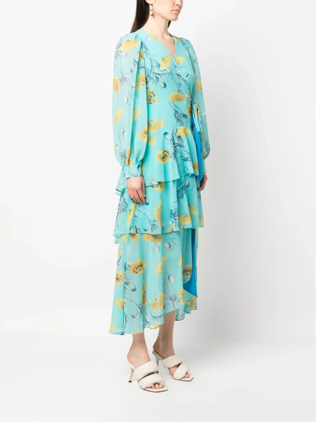 DVF Diane von Furstenberg Silvia花柄プリント ティアードドレス - 画像3