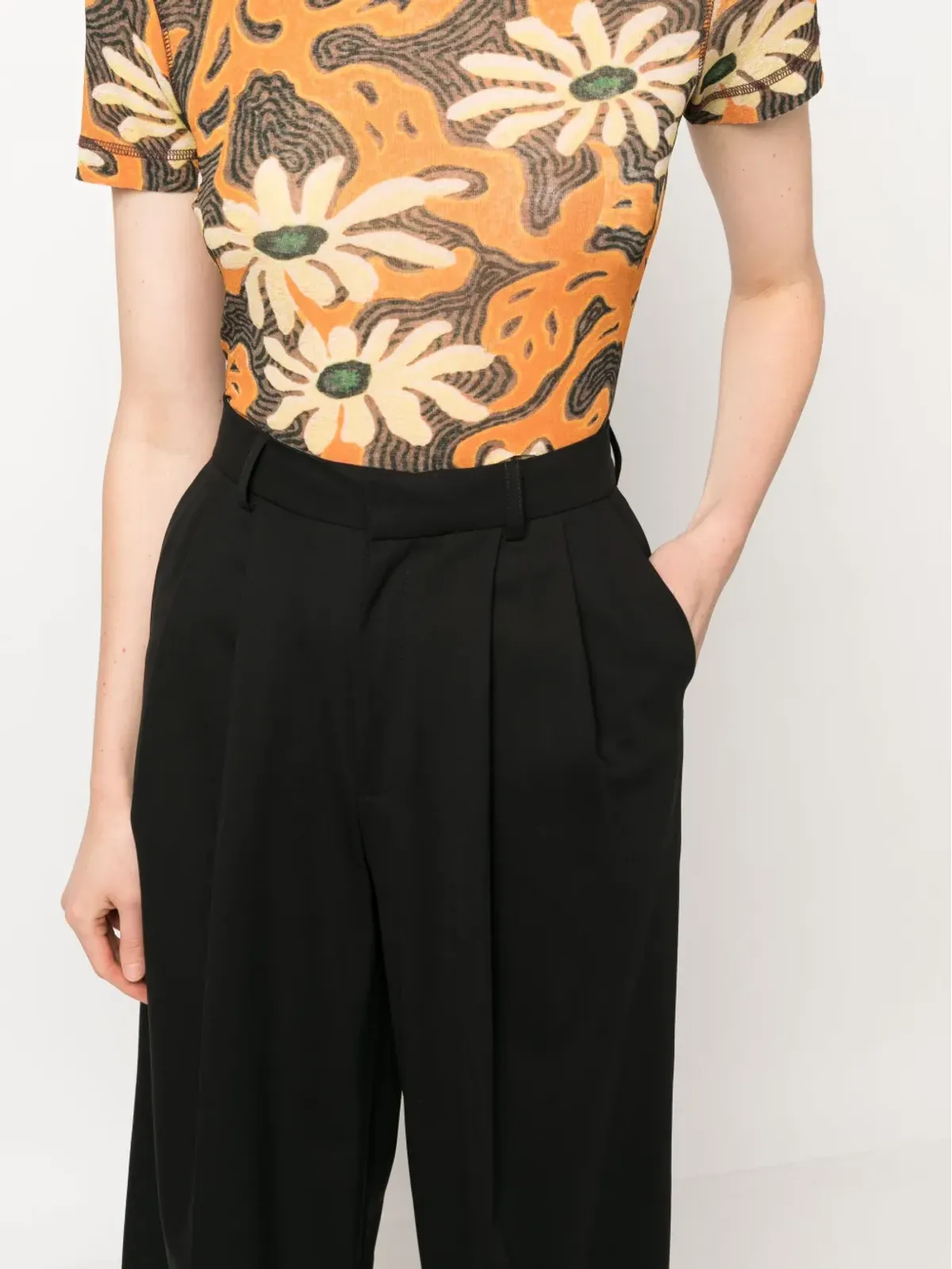AZ FACTORY Alex wide-leg trousers - Black - 画像5