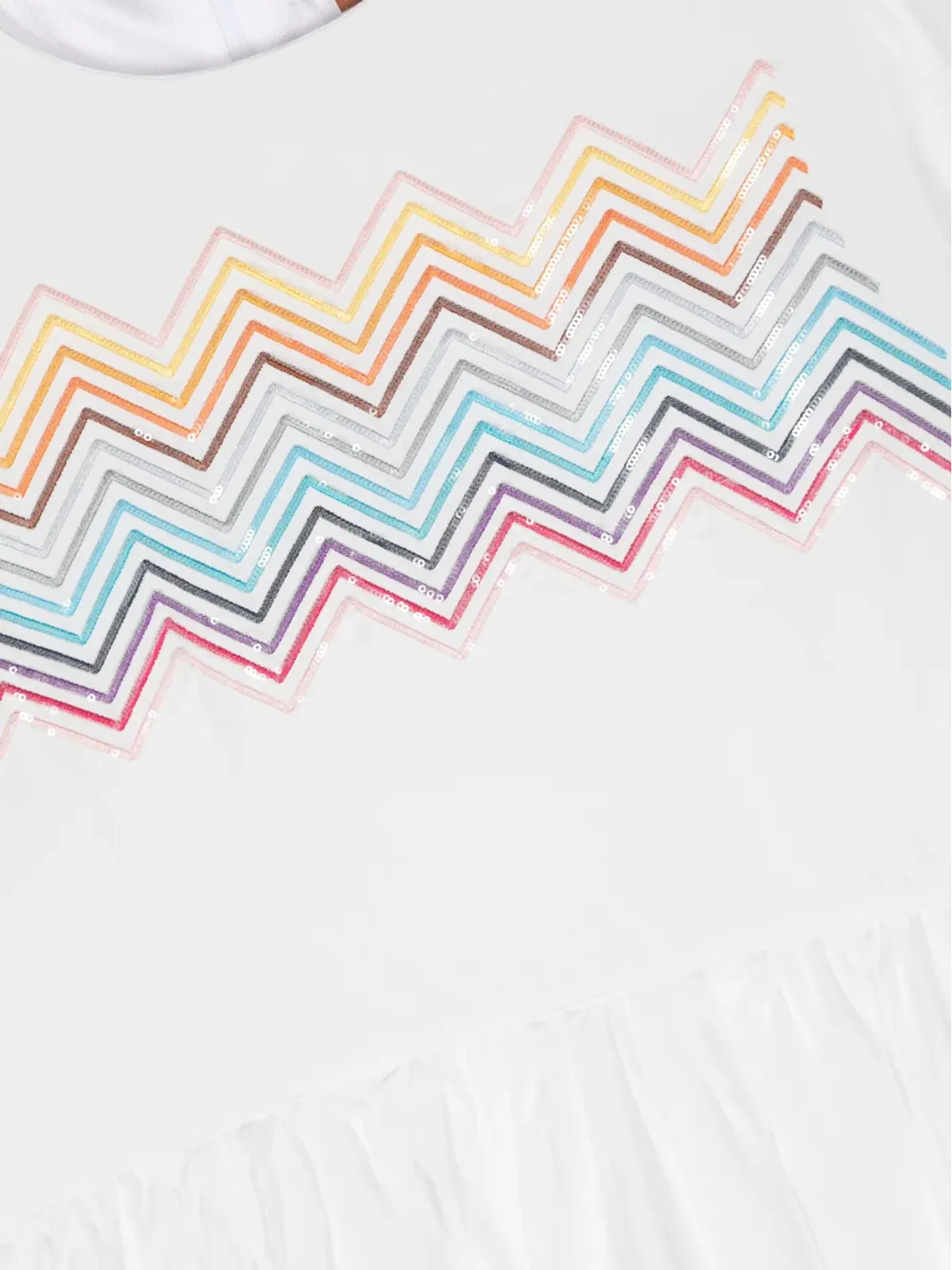 Missoni Kids zigzag-detail short-sleeve dress - White - 画像3