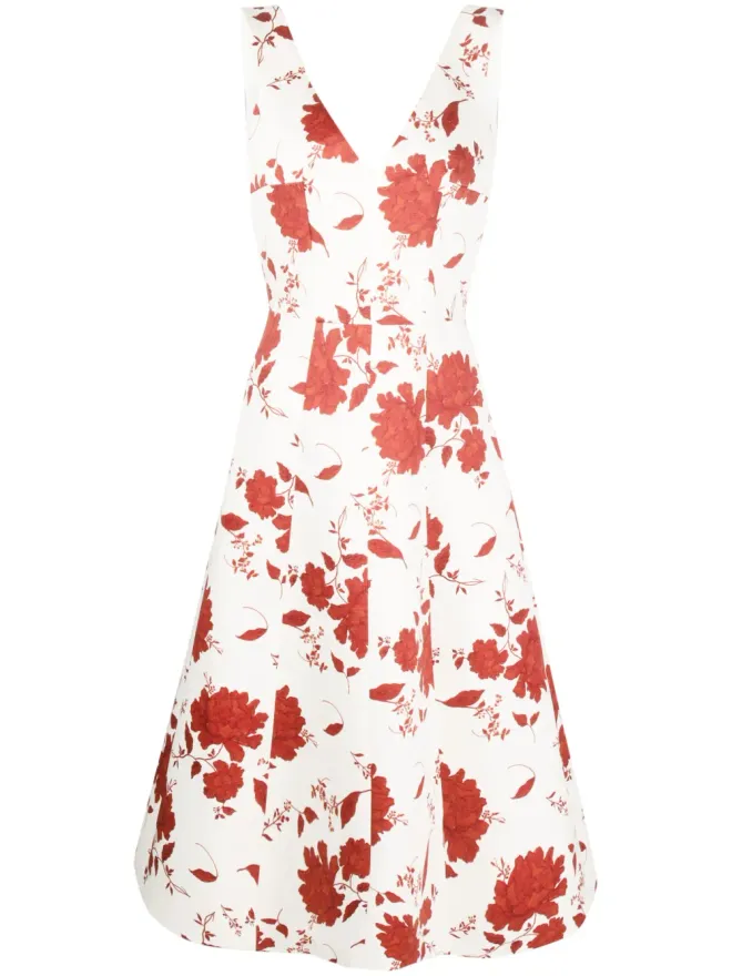 Emilia Wickstead Emilia Wickstead Petrova floral-print midi dress - Neutralsの商品画像