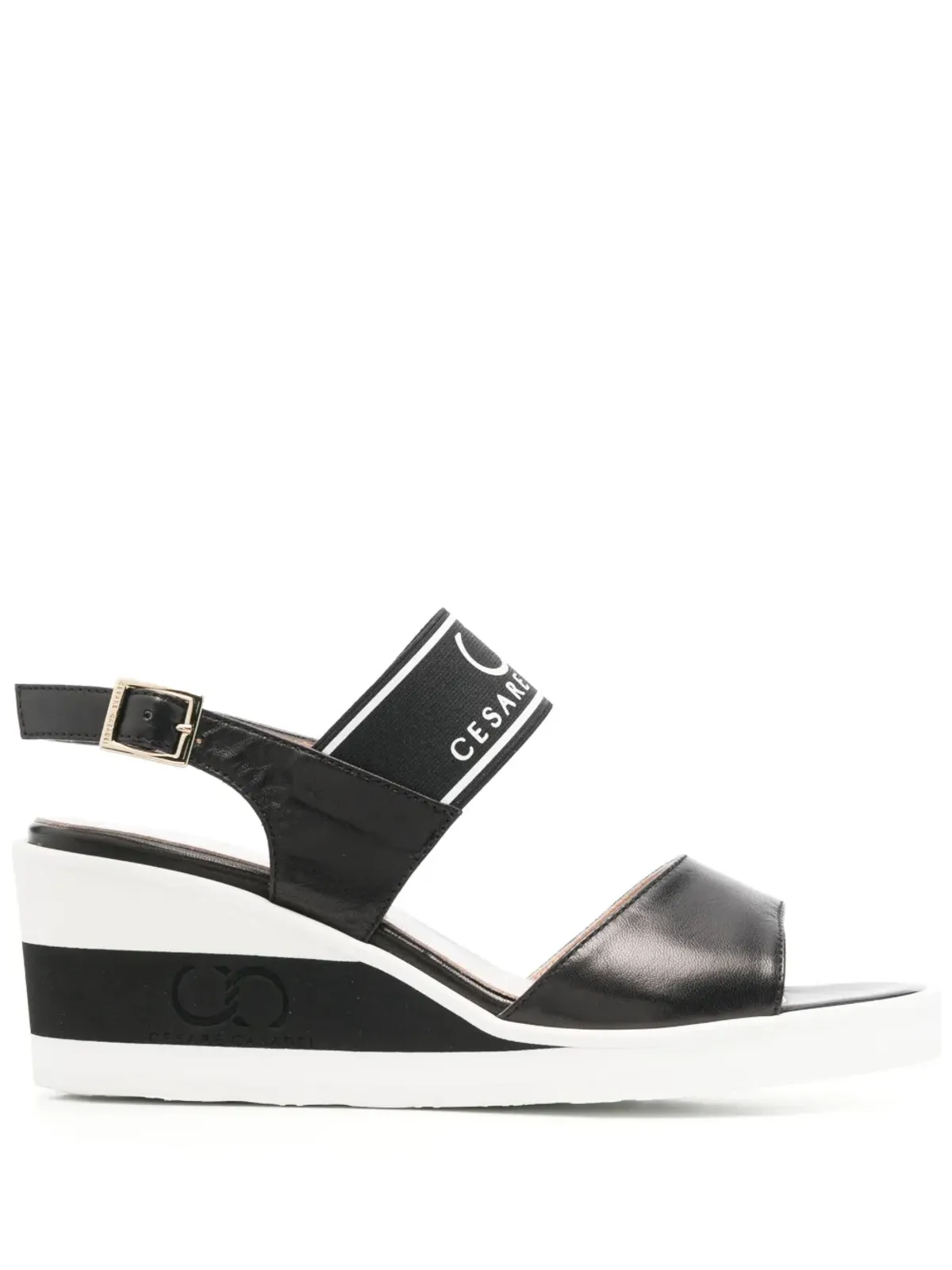 Casadei ロゴプリント ウェッジサンダル - 画像1