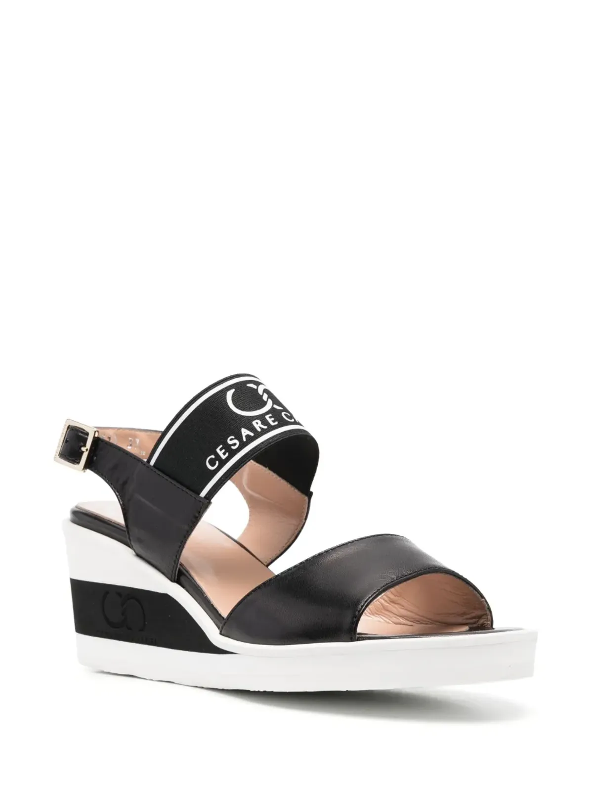 Casadei ロゴプリント ウェッジサンダル - 画像2