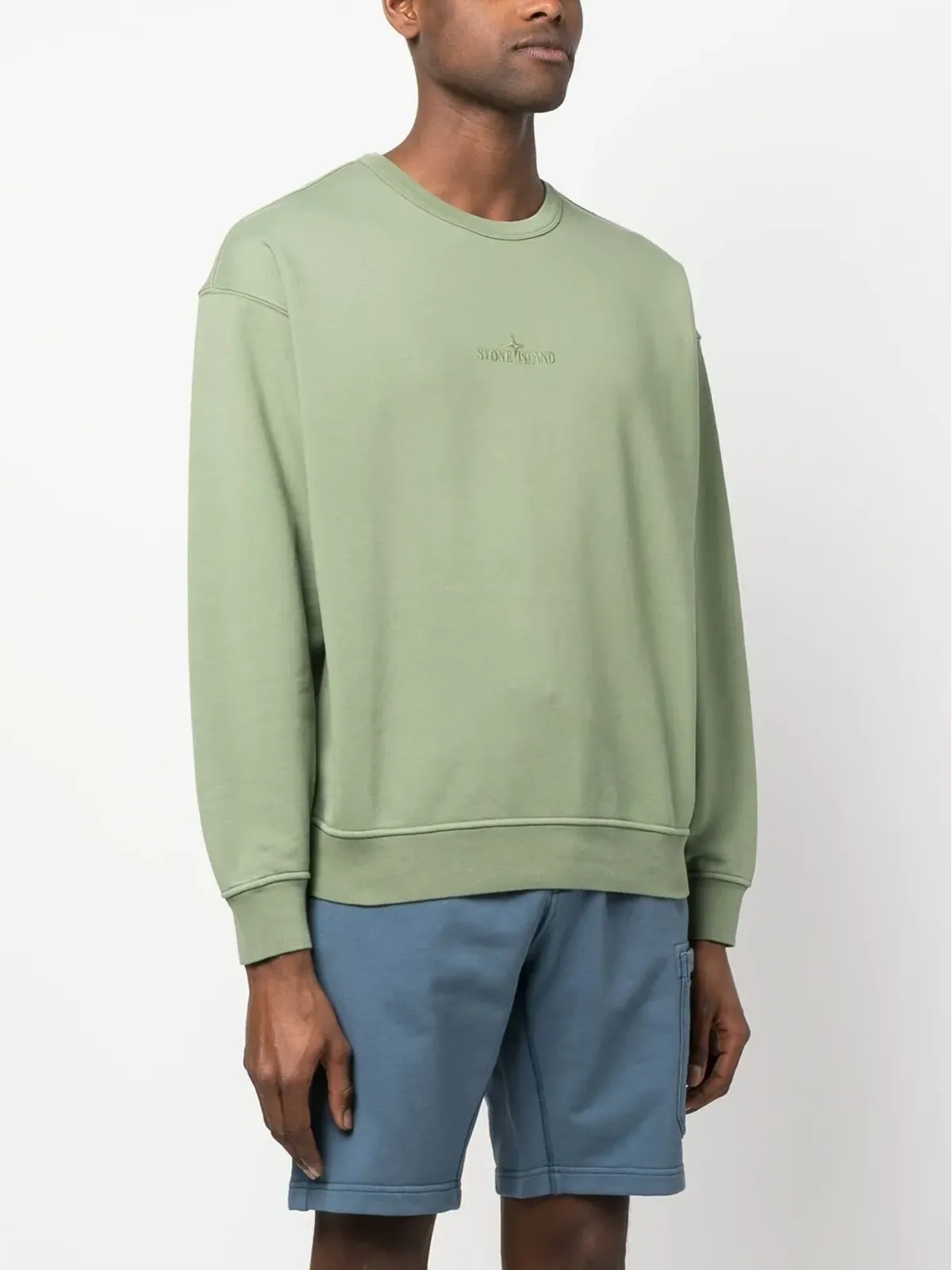 Stone Island 刺繍ロゴ入りコットン スウェットシャツ - 画像3