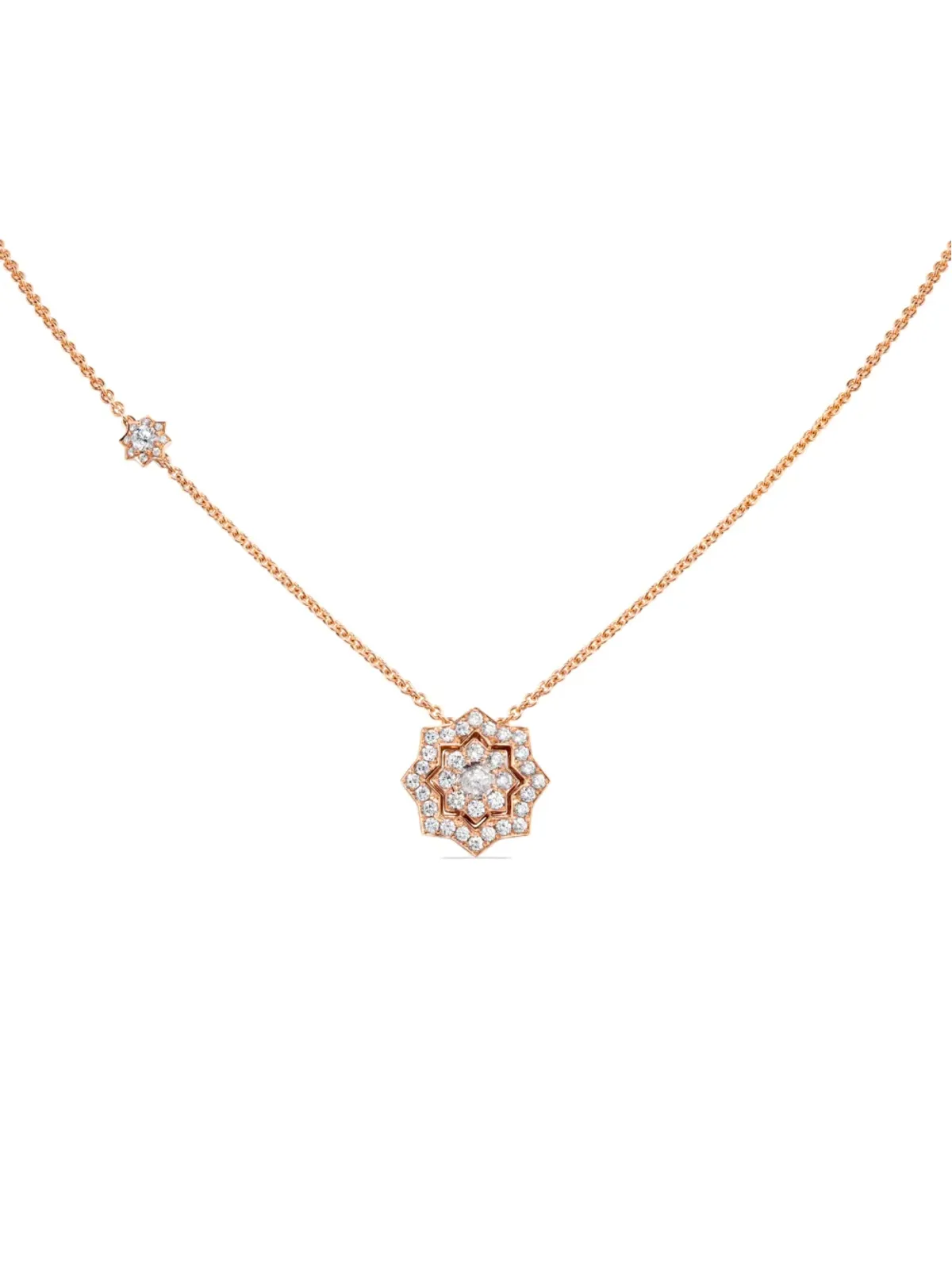 David Morris 18金ローズゴールド Astra ダイヤモンド ペンダント ネックレス - ピンク - 画像3