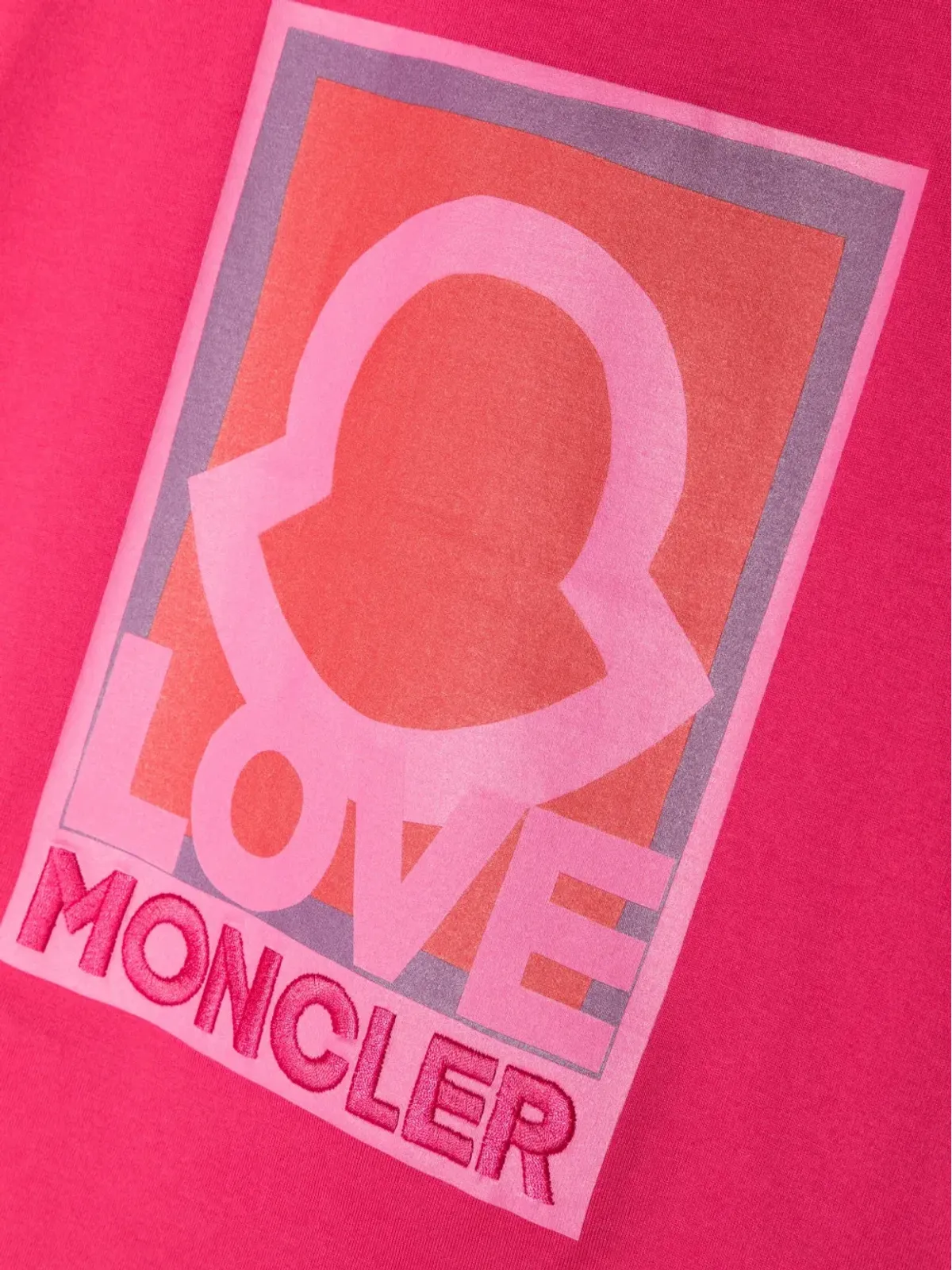 Moncler Enfant 刺繍ロゴ入りTシャツ ピンク - 画像3