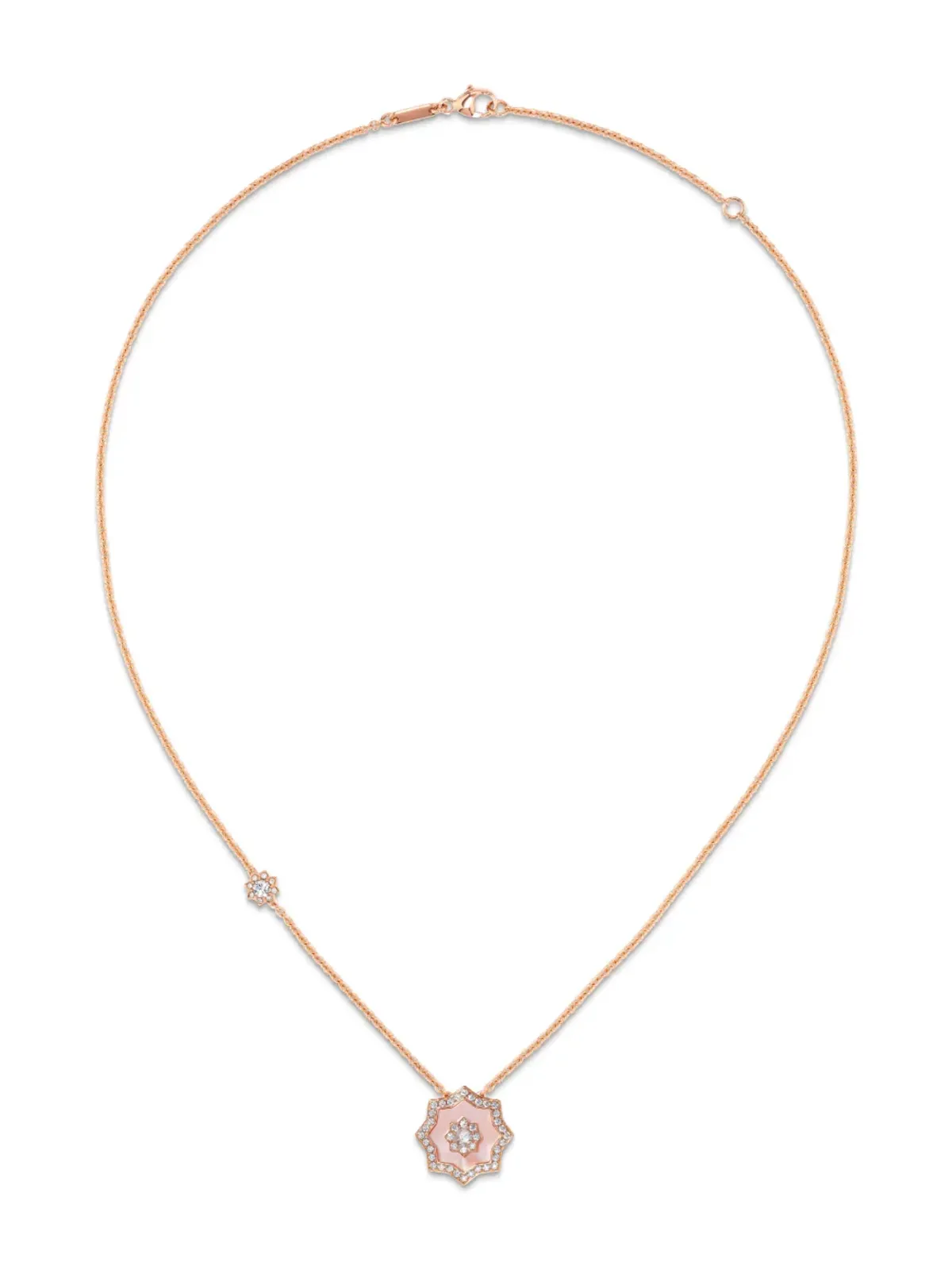 David Morris 18kt ローズゴールド Astra ダイヤモンドとマザーオブパール ペンダントネックレス - ピンク - 画像2
