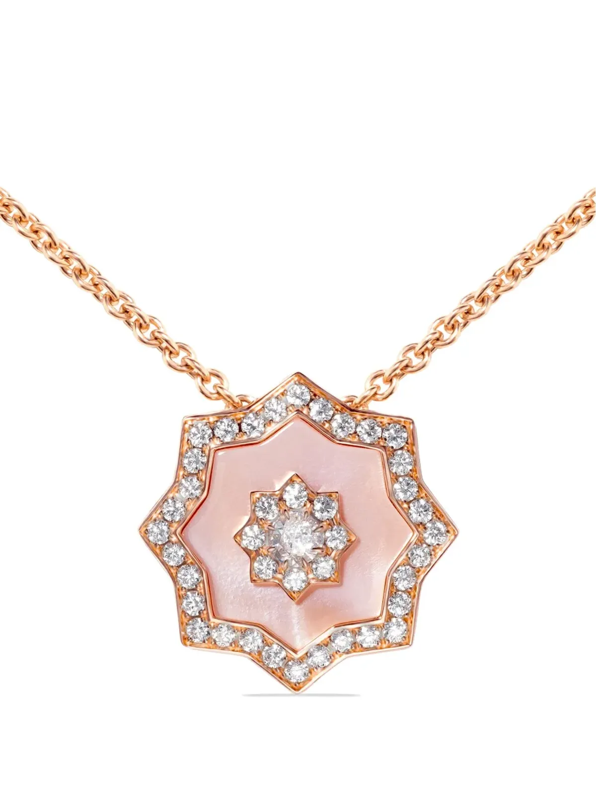 David Morris 18kt ローズゴールド Astra ダイヤモンドとマザーオブパール ペンダントネックレス - ピンク - 画像3