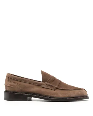 Tricker's ペニー・スロット カーフスエード ローファー（ブラウン） - サムネイル1