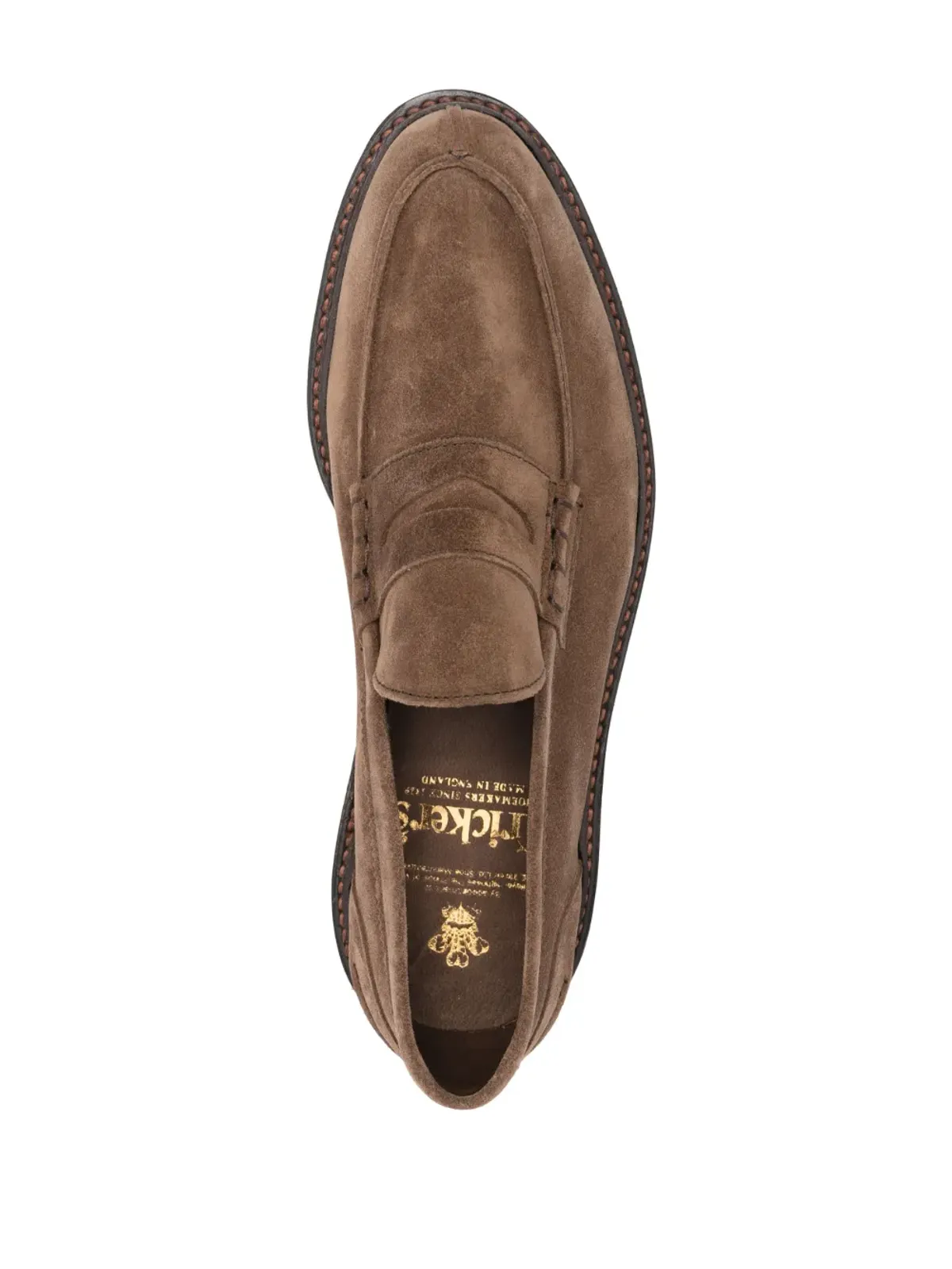 Tricker's ペニー・スロット カーフスエード ローファー（ブラウン） - 画像4