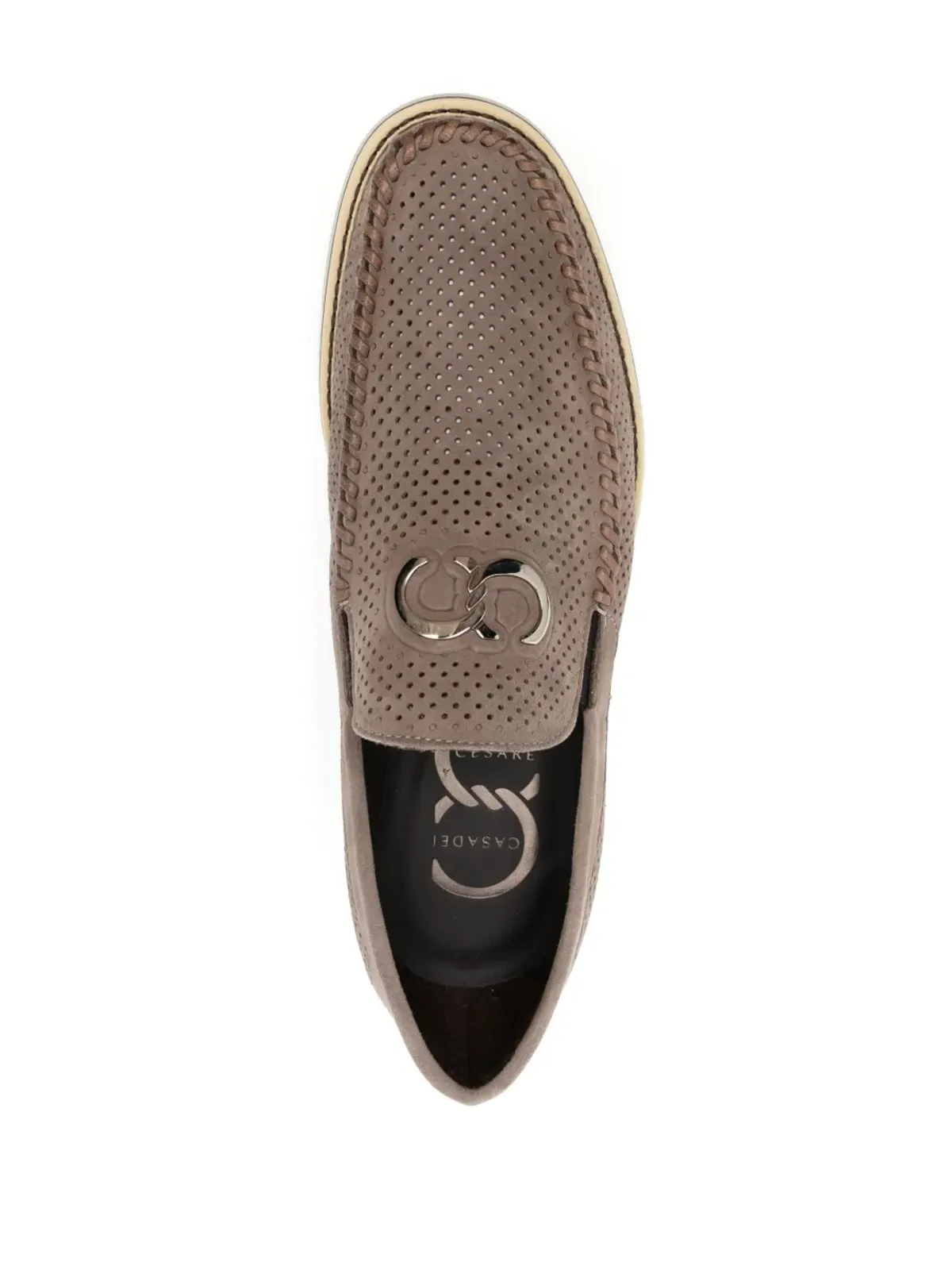 Casadei パンチングスエード ローファー - 画像4