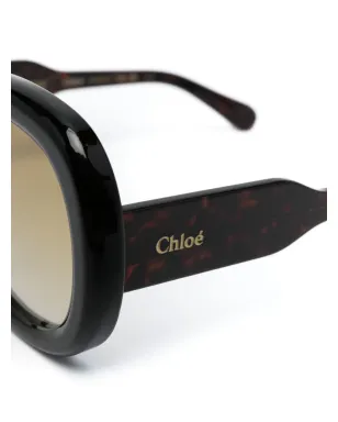 Chloé Eyewear ロゴプリント オーバーサイズフレーム サングラス - サムネイル3