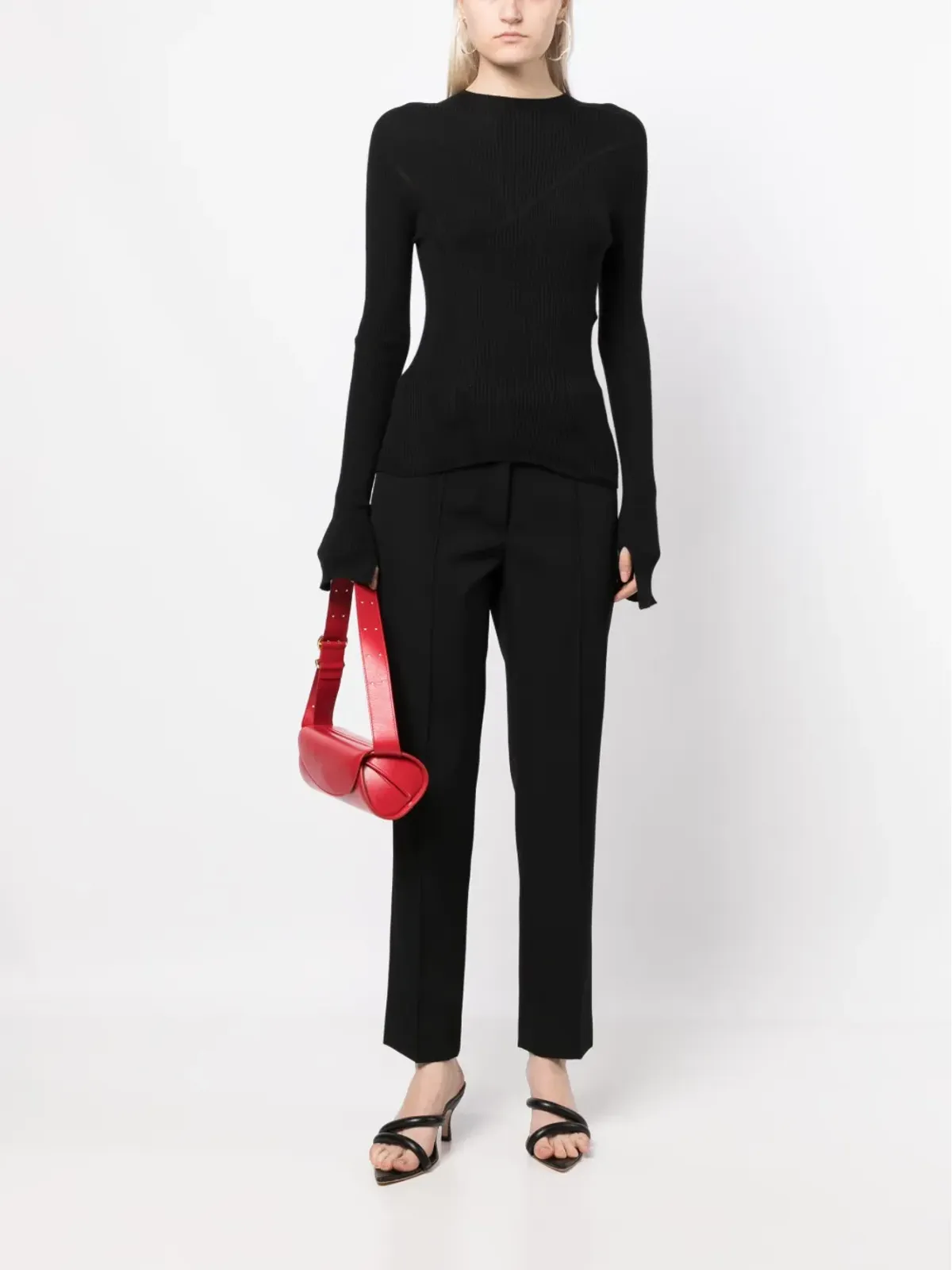 Lanvin ハイライズ・ストレートレッグパンツ ブラック - 画像2