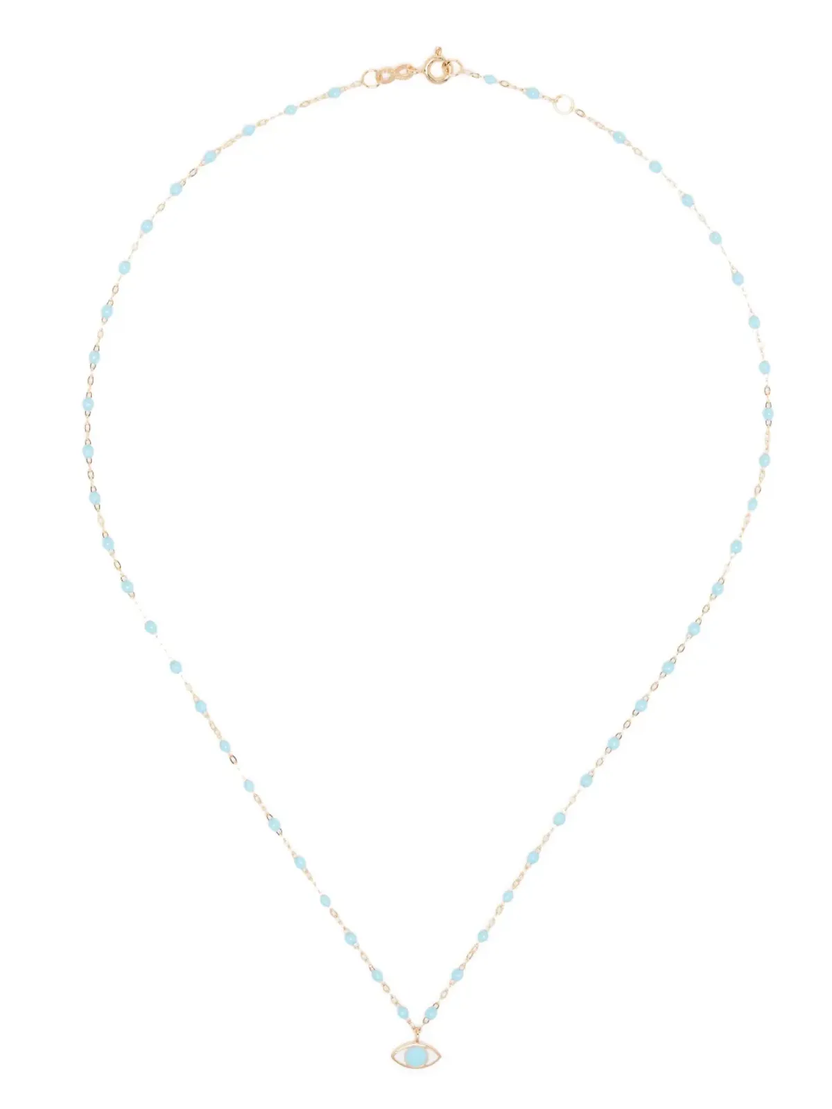 Gigi Clozeau 18kt yellow gold Eye Classic Voyage beaded necklace - Blue - 画像3