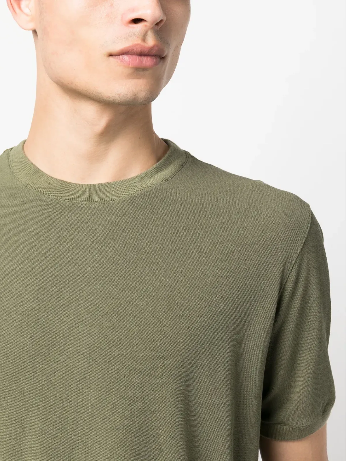 Zanone 無地コットンTシャツ - グリーン - 画像5