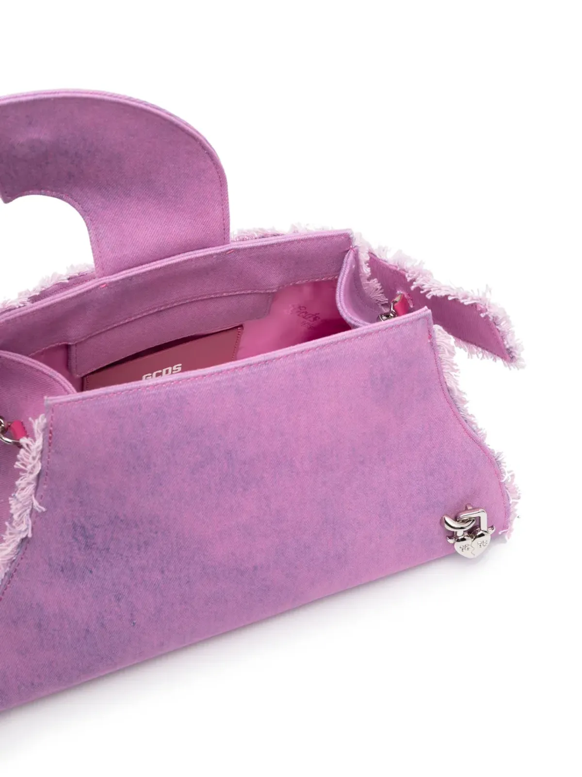 GCDS Comma denim tote bag - Pink - 画像5