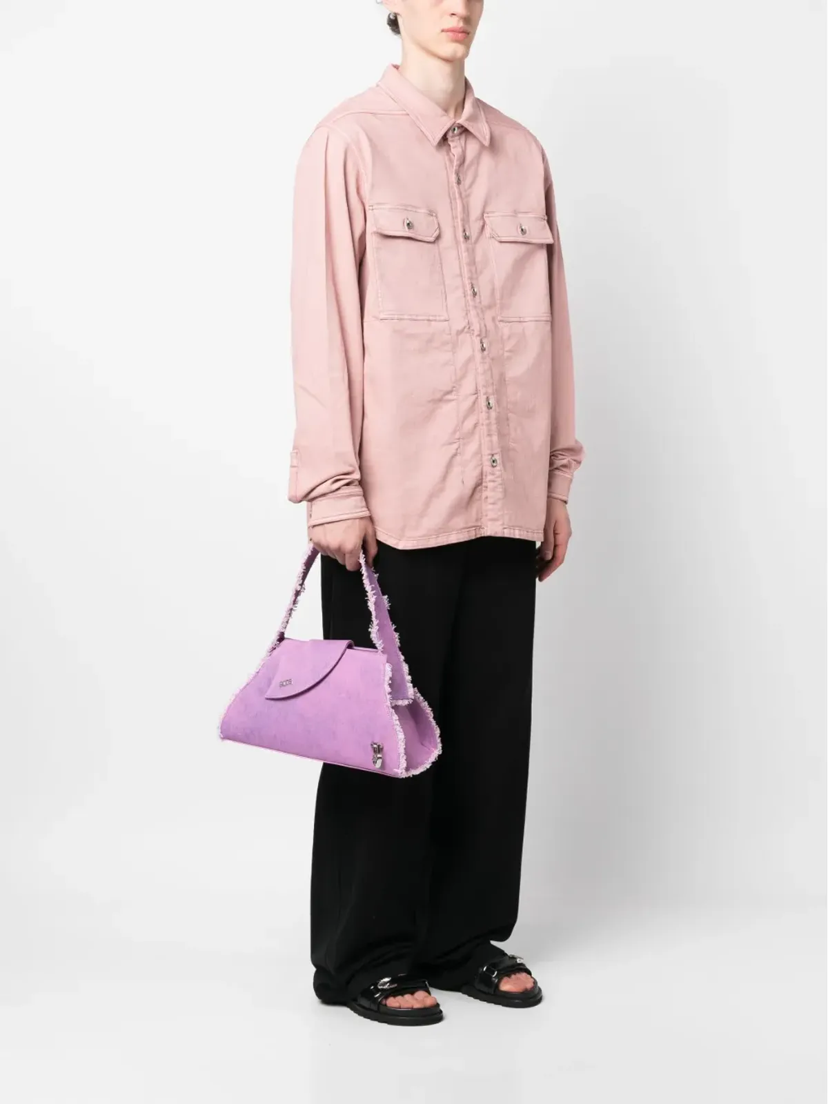GCDS Comma denim tote bag - Pink - 画像2