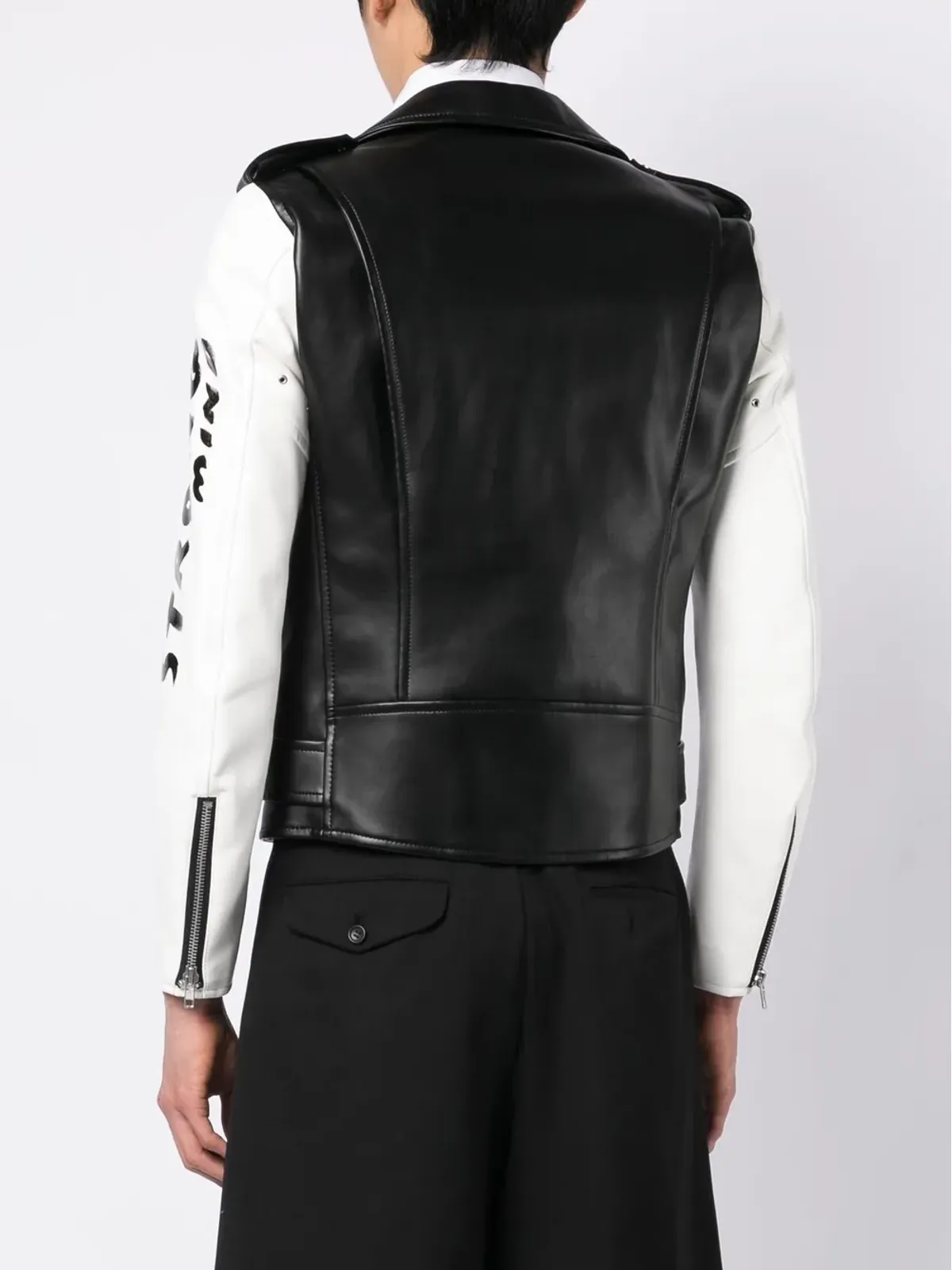 Black Comme Des Garçons コントラスト袖バイカージャケット - 画像5