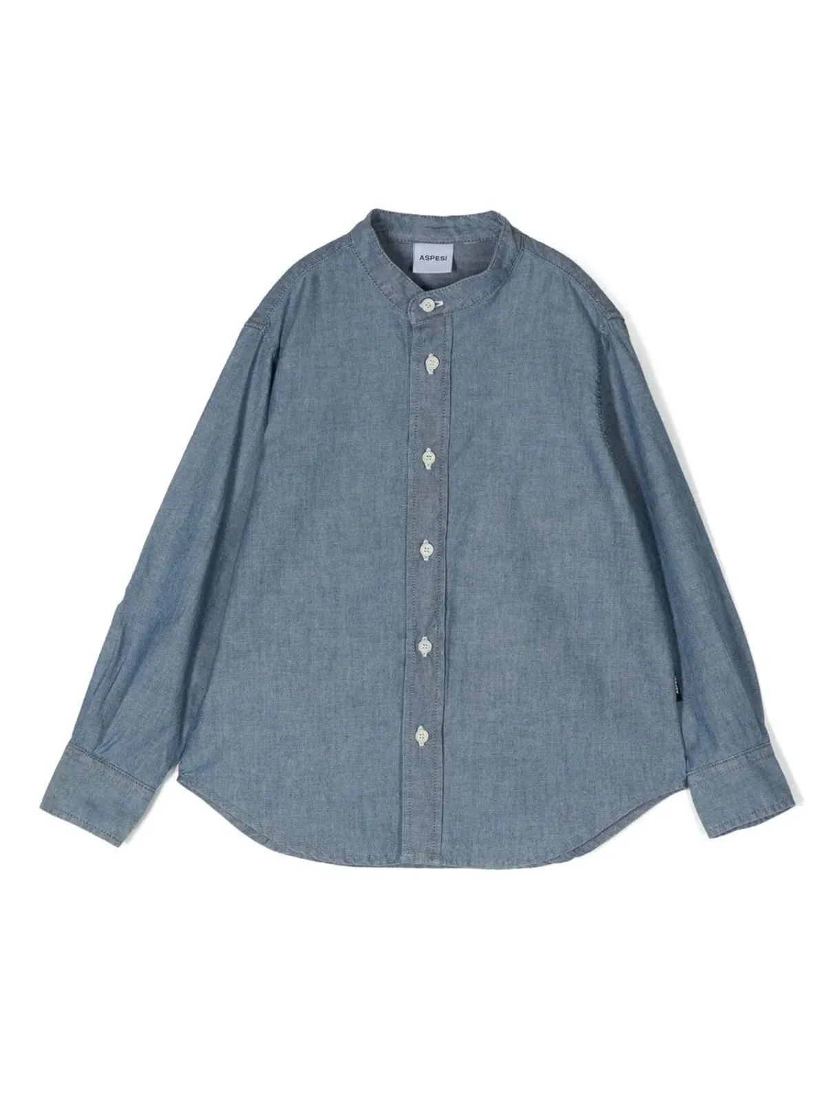 Aspesi Kids 襟なしボタンアップシャツ - Blue - 画像1
