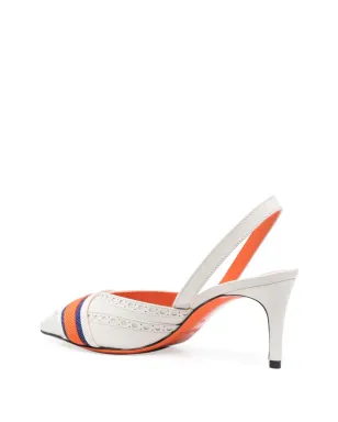 Santoni ロゴテープ付きスリングバックパンプス - サムネイル3
