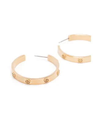 Tory Burch エンボスロゴ フープイヤリング - サムネイル2