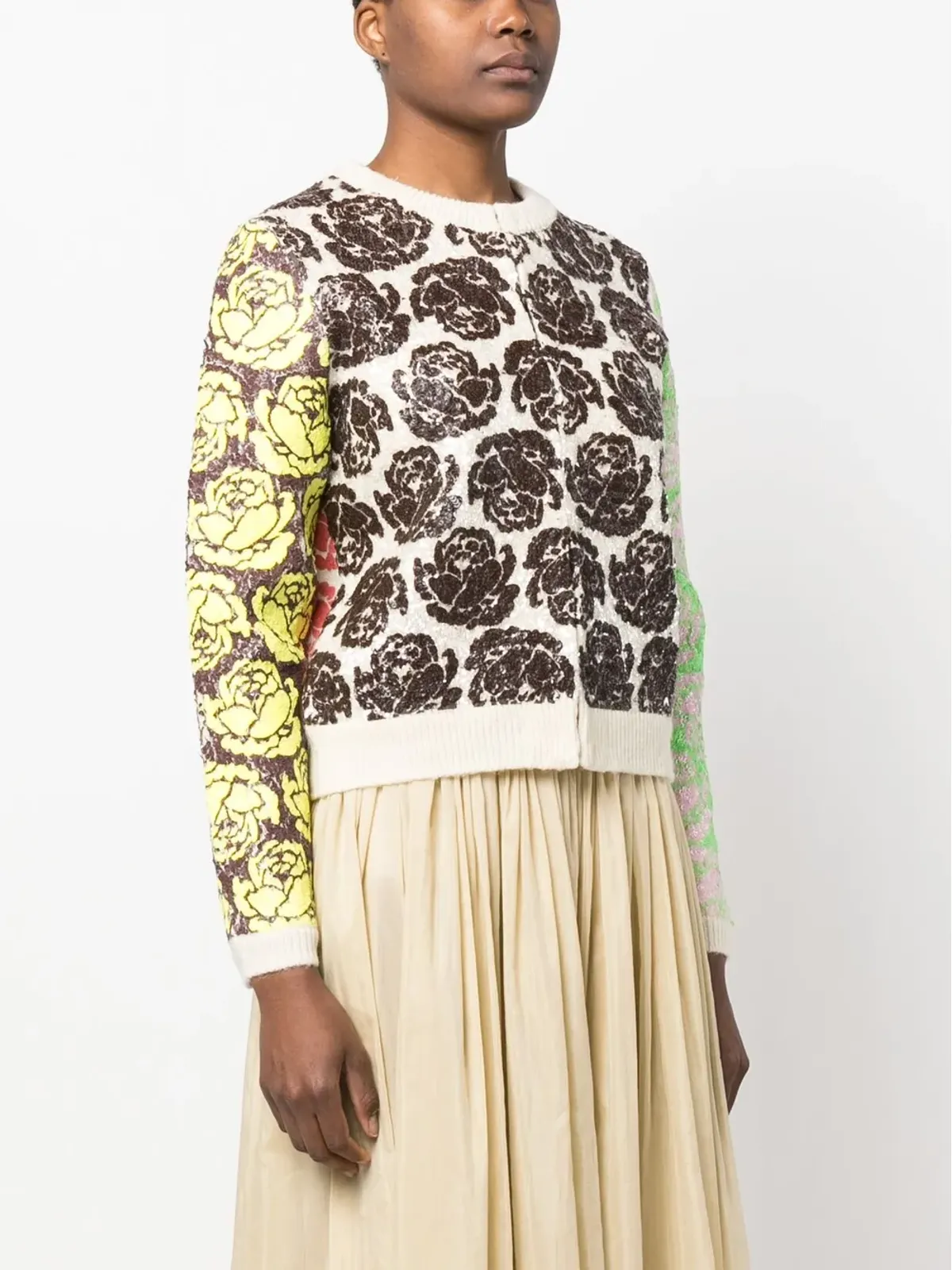 Tory Burch 花柄モチーフジップアップカーディガン - 画像3
