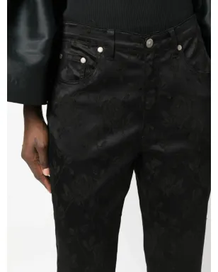Versace Pre-Owned 2000s フローラルジャカード クロップドパンツ - ブラック - サムネイル5