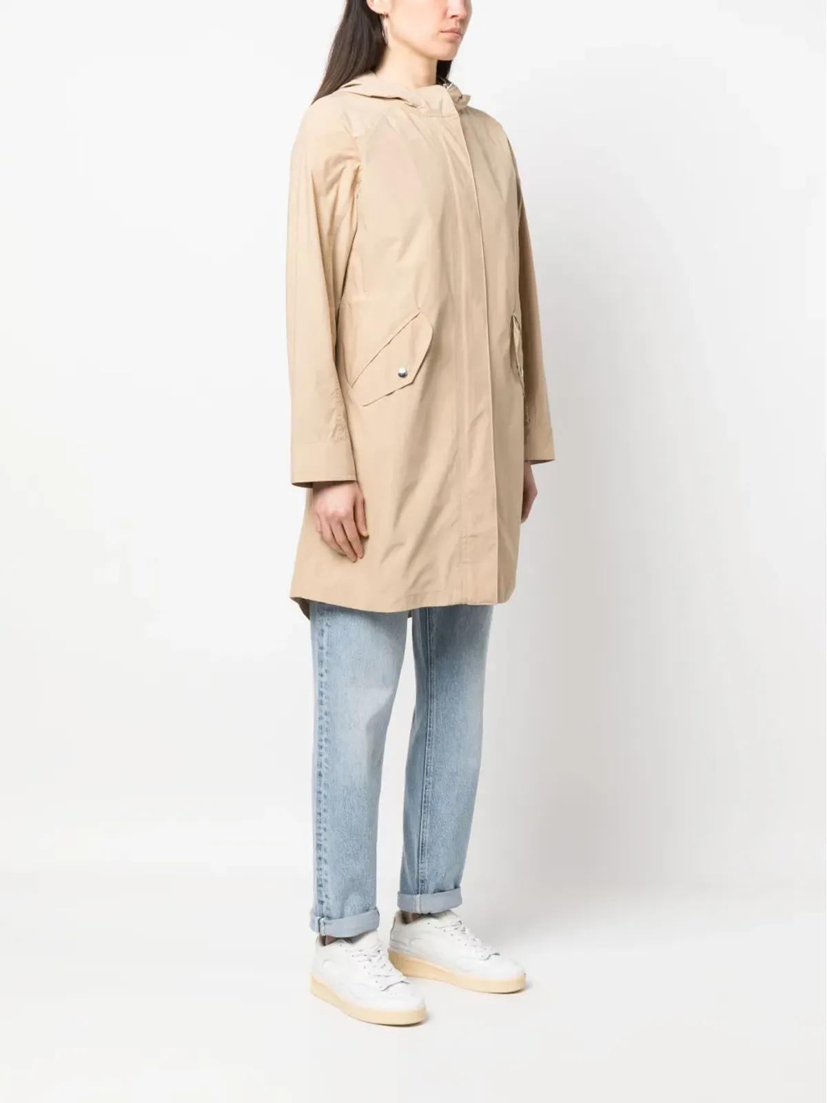 Woolrich フード付きミディ丈コート - 画像3