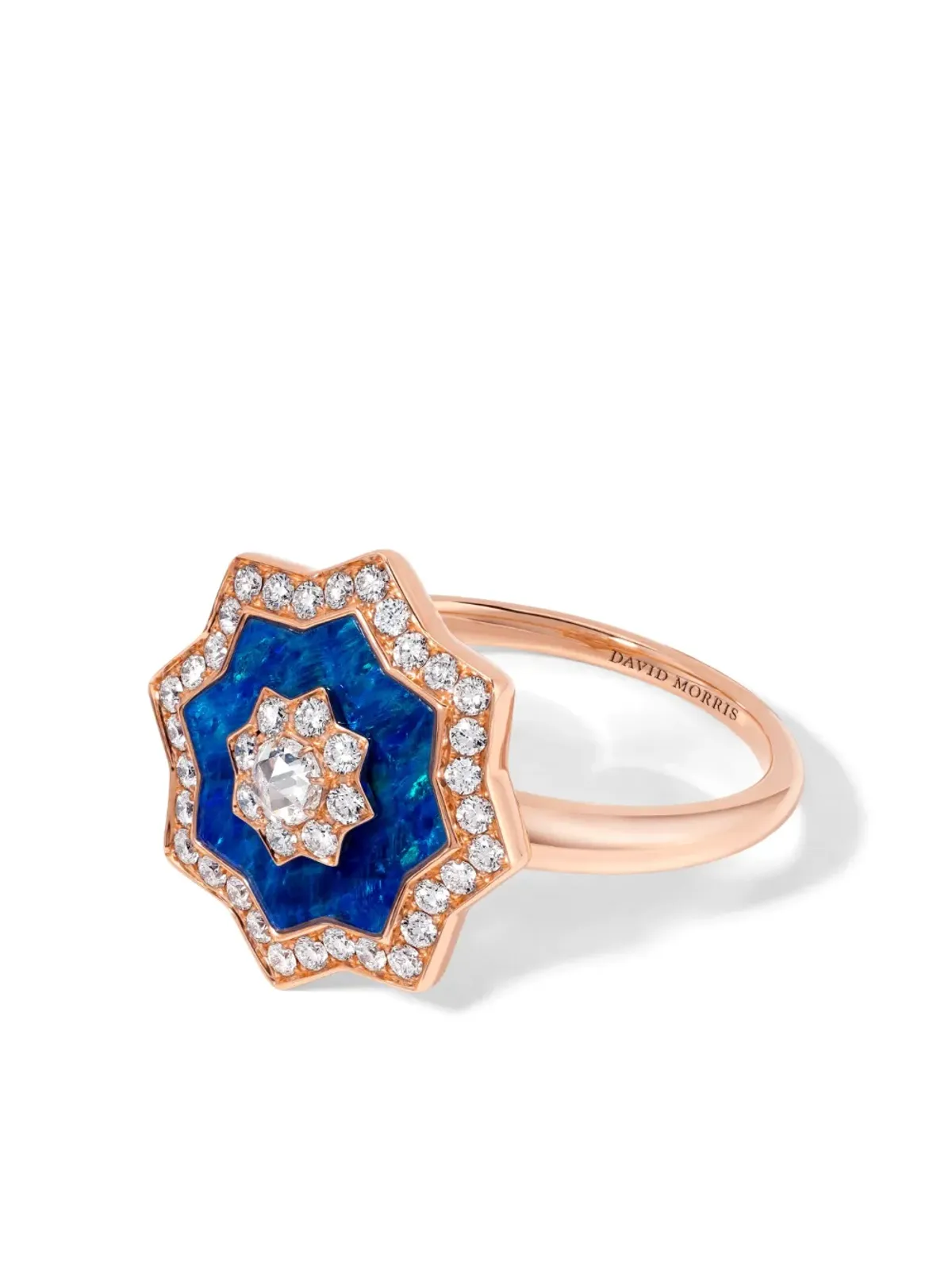 David Morris 18kt ローズゴールド Astra ダイヤモンドとオパール リング - 画像2