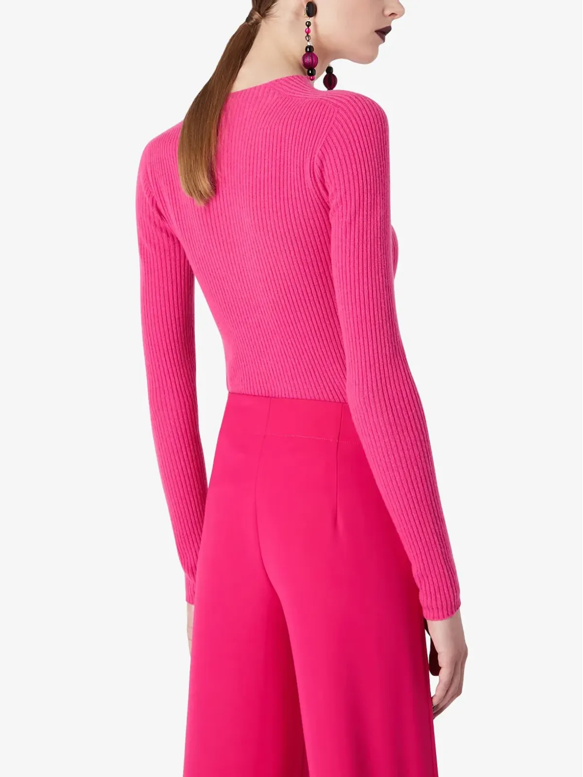 Giorgio Armani Vネック リブ編みセーター - 画像4