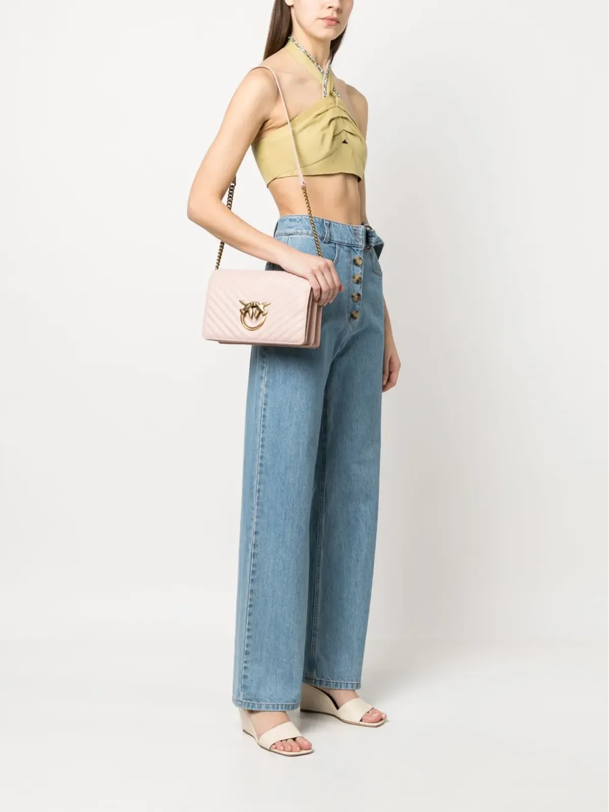 PINKO ラブ キルテッド クロスボディバッグ - 画像2