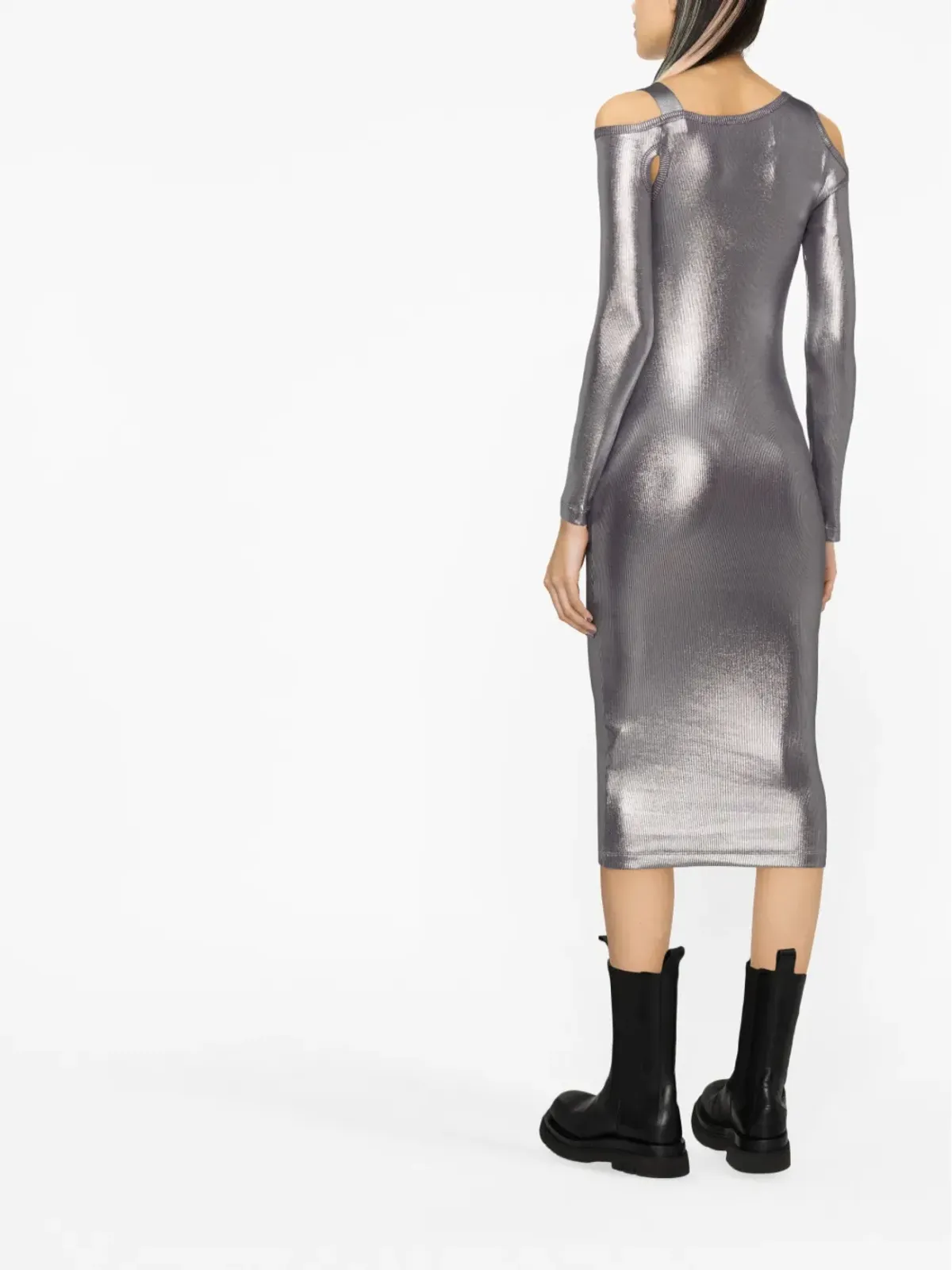 Versace Jeans Couture メタリックカットアウトドレス - 画像3
