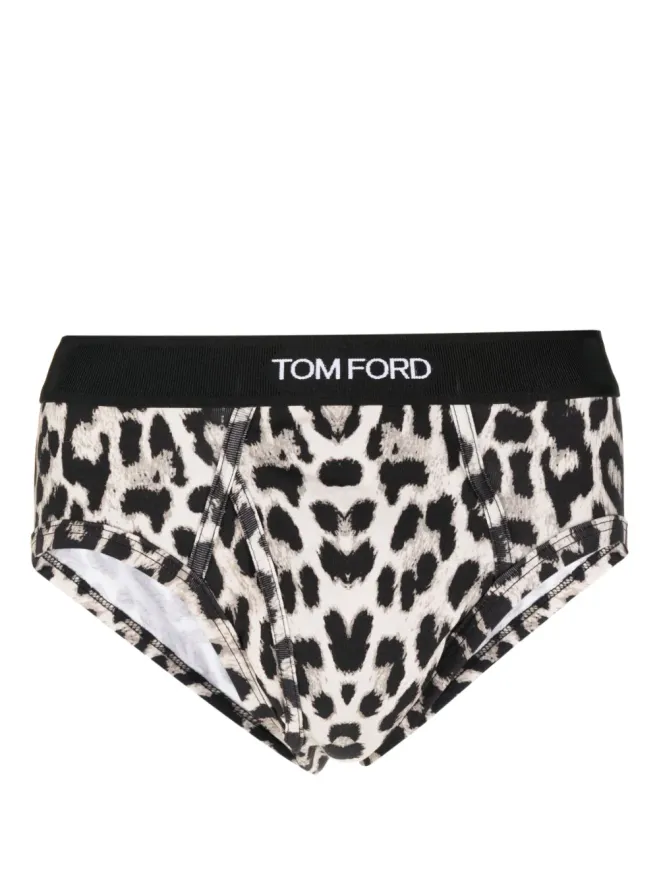 TOM FORD TOM FORD チーター柄 ロゴ入りウエストバンド ブリーフの商品画像
