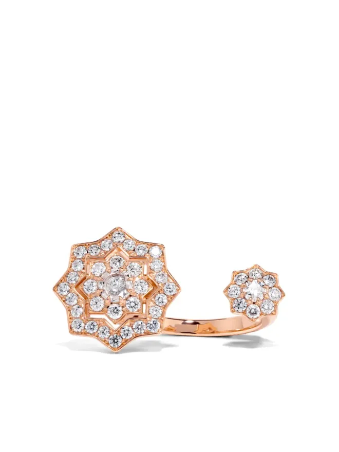 David Morris David Morris 18kt ローズゴールド Astra ダイヤモンド ダブルリング ピンクの商品画像