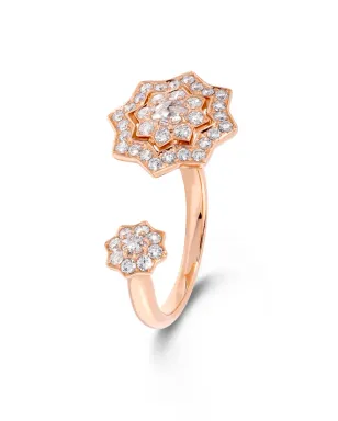 David Morris 18kt ローズゴールド Astra ダイヤモンド ダブルリング ピンク - サムネイル3