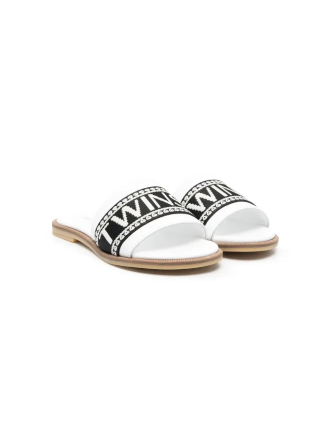 TWINSET Kids TWINSET Kids ロゴプリント・スライドの商品画像
