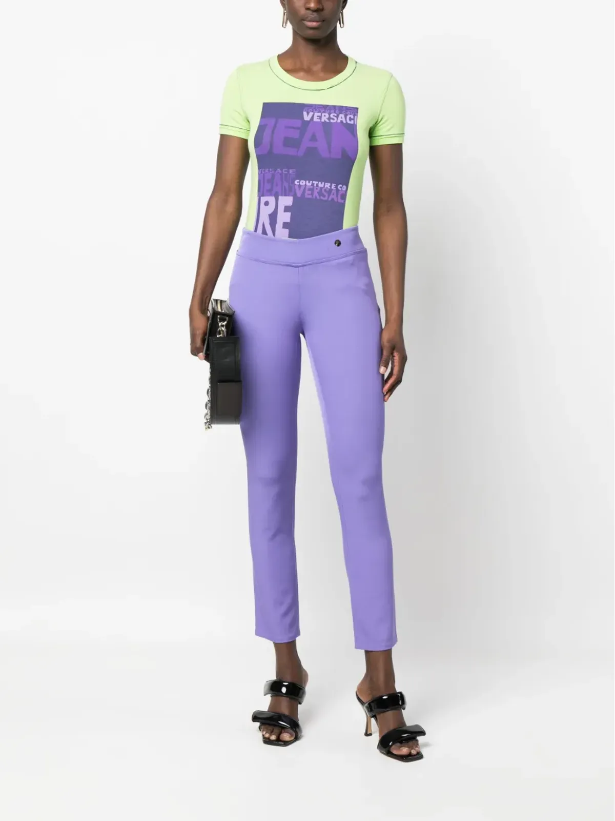 Versace Pre-Owned 2000s ロゴプリント ラウンドネック Tシャツ - グリーン - 画像2