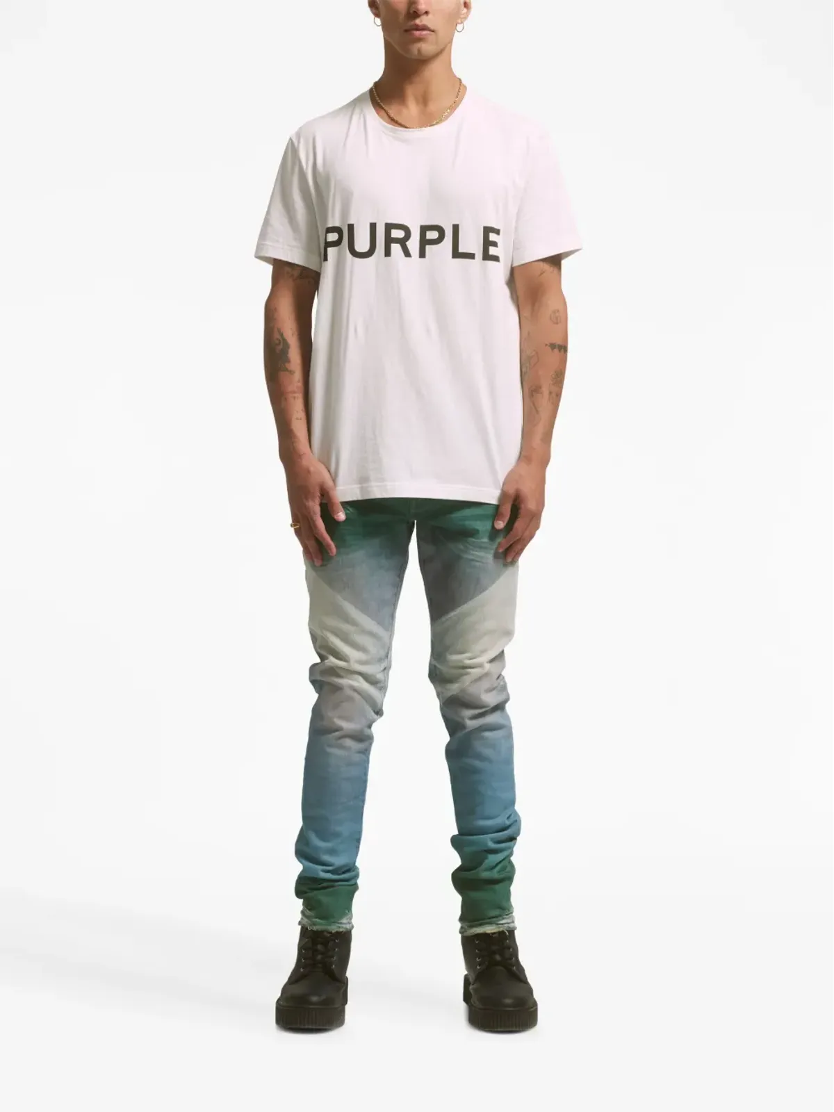 Purple Brand フェードエフェクト ローライズジーンズ - 画像2
