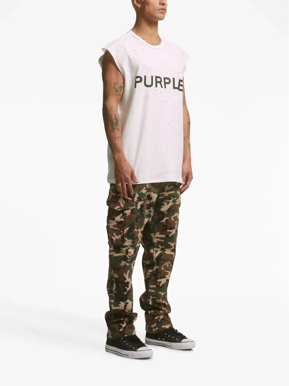Purple Brand カーゴ迷彩パンツ - 画像3