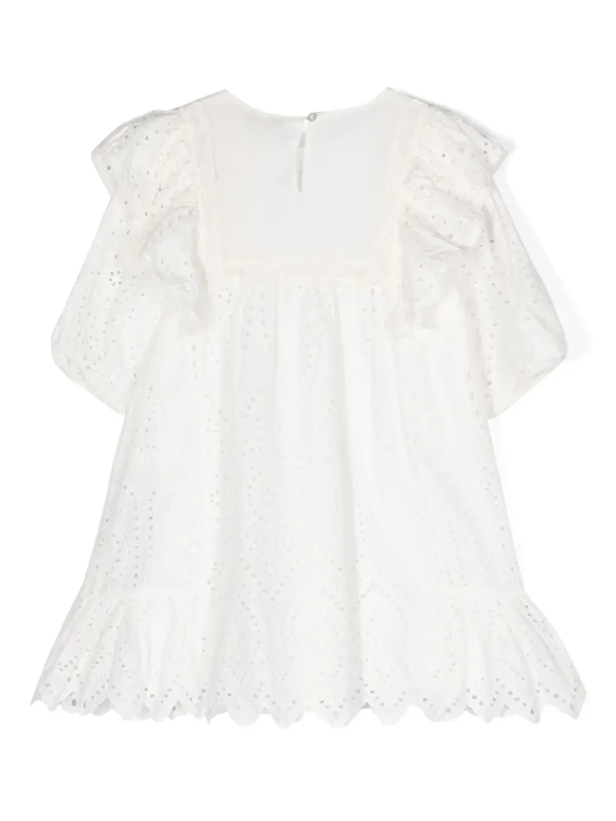 TWINSET Kids ブロデリエ・アンガレーズ風 レース付きフリルディテール ワンピース - 画像2