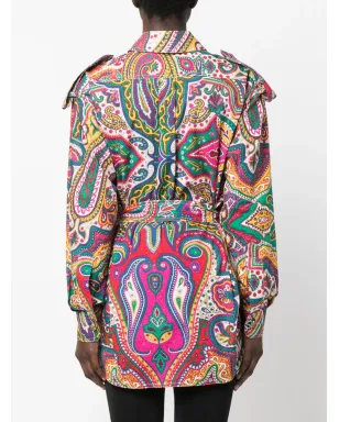 Moschino Pre-Owned 2000s ペイズリープリント ベルト付きシャツジャケット - サムネイル4