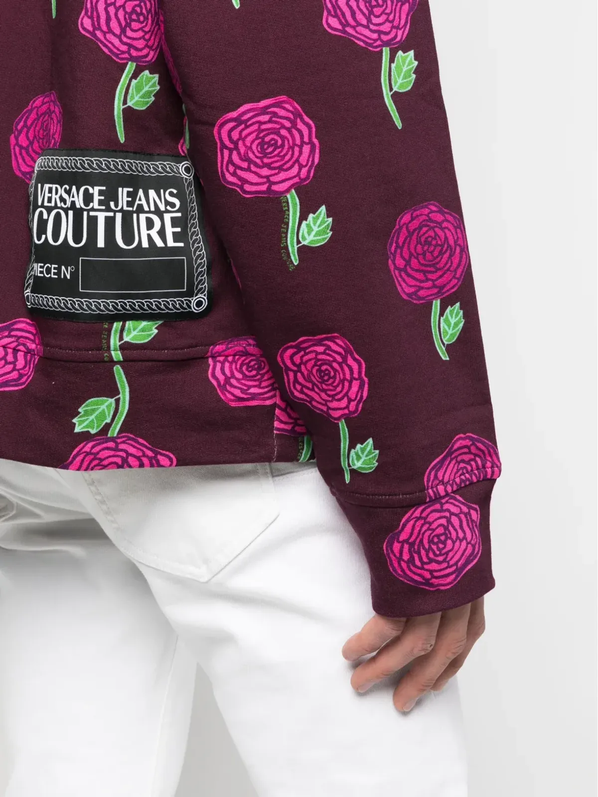 Versace Jeans Couture ローズプリント コットン パーカー - 画像5