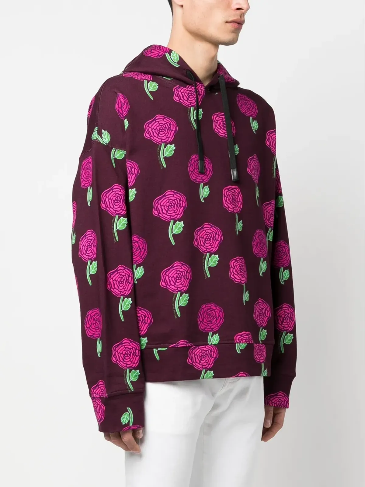 Versace Jeans Couture ローズプリント コットン パーカー - 画像3