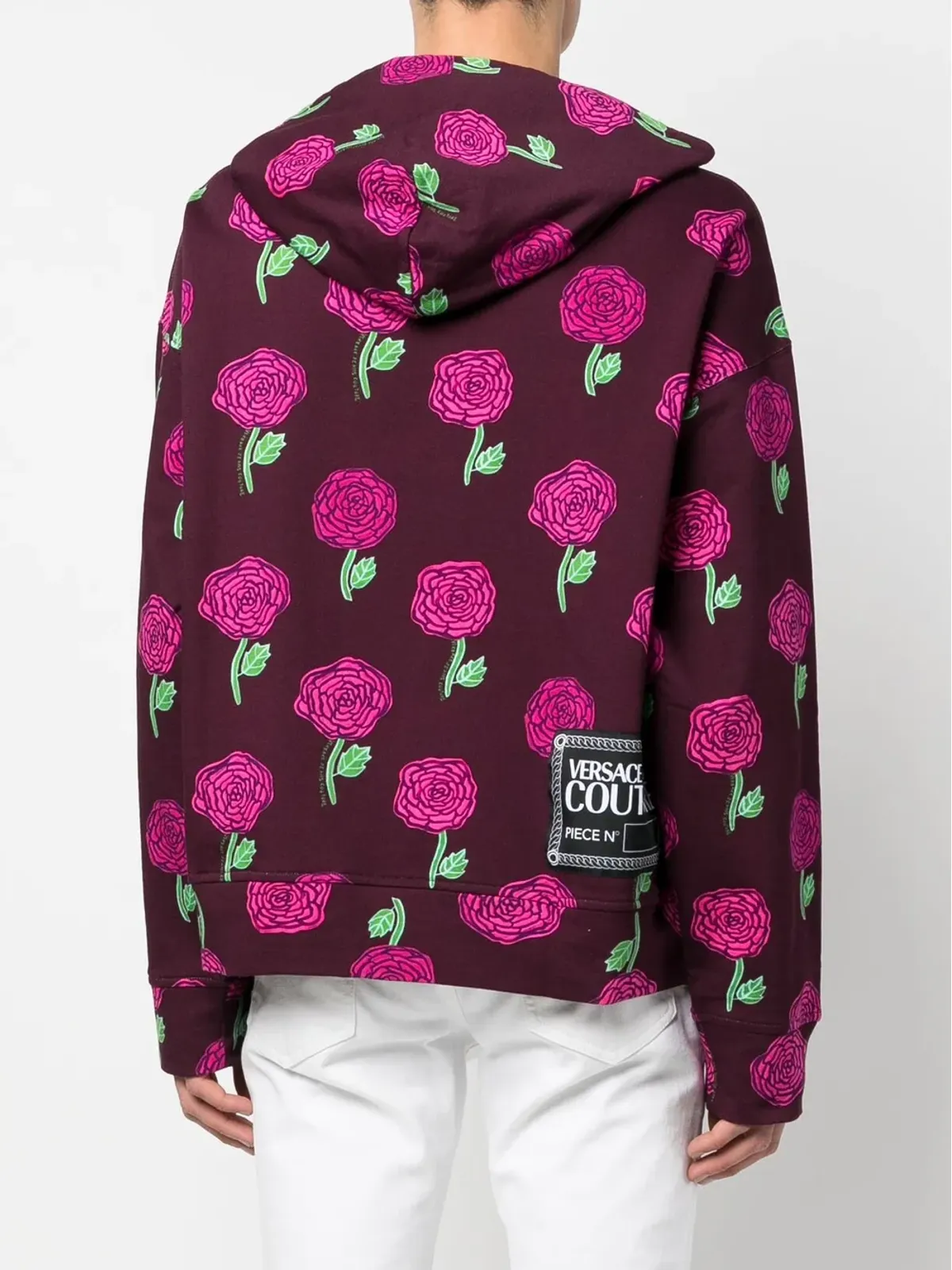 Versace Jeans Couture ローズプリント コットン パーカー - 画像4