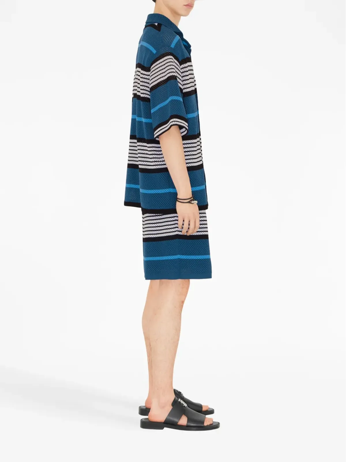 Burberry ストライプ柄ニットショーツ - ブルー - 画像3